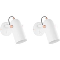 Wandlampe Weiß 2er Set 1-flammig 156 cm aus Metall Glockenförmig Elegant Modern Retro Stil Wandlampe Weiß 2er Set 1-flammig 156 cm aus Metall Glockenförmig Elegant Modern Retro Stil von BELIANI