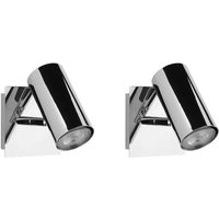 Beliani - Wandleuchte 2er Set Silber Metall verstallbar Industrie Look Moderne Deckenleuchte von BELIANI