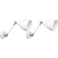 Beliani - Wandleuchte Weiß Metall 2er Set mit Schwenkarm verstellbar Glockenförmig Modernes Design von BELIANI