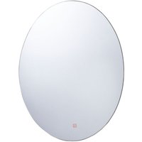 Wandspiegel Silber Glas 80 x 60 cm mit led Beleuchtung Oval Antibeschlagsystem Touch Sensor Modern - Silber von BELIANI