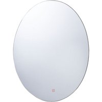 Wandspiegel Silber Glas 80 x 60 cm mit led Beleuchtung Oval Antibeschlagsystem Touch Sensor Modern von BELIANI