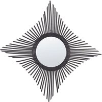 Beliani - Wandspiegel Schwarz Rattan 60 x 60 cm Handgefertigt Rautenform Boho Modern für Wohnzimmer für Schlafzimmer Flur Beliani - Wandspiegel Schwarz Rattan 60 x 60 cm Handgefertigt Rautenform Boho Modern für Wohnzimmer für Schlafzimmer Flur von BELIANI