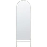 Wandspiegel Weiß Eisen Glas 45 x 145 cm Oval Hängedekoration Modern Minimalistisch Wohnzimmer Schlafzimmer Flur - Weiß von BELIANI