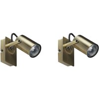 Wandstrahler 2er Set Messing Metall 1-flammig Wandspot Rund Trommelform Schwenkbar Industrial Wohnzimmer Schlafzimmer Esszimmer Flur von BELIANI