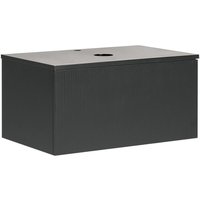 Waschbeckenunterschrank Schwarz 80 x 52 cm mit Schubladen Geriffelte Optik Modernes Design Hängeschrank Bad Unterschrank für Badezimmer von BELIANI
