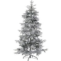 Beliani - Weihnachtsbaum 180 cm Weiß Kunststoff/Metall Schnee Effekt inkl. Ständer Weihnachtszeit Weihnachten Wohnzimmer Modern - Schwarz von BELIANI