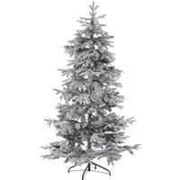 Weihnachtsbaum 210 cm Weiß Kunststoff/Metall Schnee Effekt inkl. Ständer Weihnachtszeit Weihnachten Wohnzimmer Modern - Schwarz von BELIANI