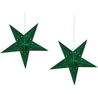 Weihnachtsdekoration Grün Papier und Samt 45 cm Weihnachtsstern 2er Set mit LED-Beleuchtung Timer zum Aufhängen Faltstern Adventsdekoration Weihnachtsdekoration Grün Papier und Samt 45 cm Weihnachtsstern 2er Set mit LED-Beleuchtung Timer zum Aufhängen Faltstern Adventsdekoration von BELIANI