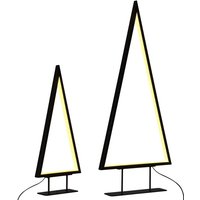 Weihnachtsdekoration Schwarz Metall 2er Set mit LED-Beleuchtung zum Aufstellen langes Kabel Tannenbaumform Deko Adventsdekoration von BELIANI