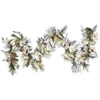 Weihnachtsgirlande Weiß Kunststoff 270 cm mit led Beleuchtung Timer Schnee batteriebetrieben Weihnachtsdeko für Kamin Treppe Geländer Fenster Innen Weihnachtsgirlande Weiß Kunststoff 270 cm mit led Beleuchtung Timer Schnee batteriebetrieben Weihnachtsdeko für Kamin Treppe Geländer Fenster Innen von BELIANI