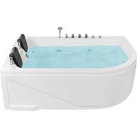 Whirpool-Badewanne Weiß Rechts 180 x 120 cm mit LED-Beleuchtung spa Modern - Schwarz von BELIANI