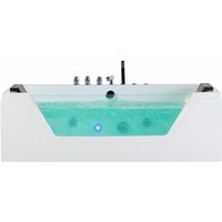 Whirlpool-Badewanne Weiß 160 x 76 cm Sanitäracryl led Beleuchtung Modern - Schwarz von BELIANI