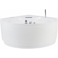 Whirlpool-Badewanne Eckbadewanne Weiß 150 x 114 cm mit Massagefunktion und led Rund Modern Glamour - Weiß von BELIANI