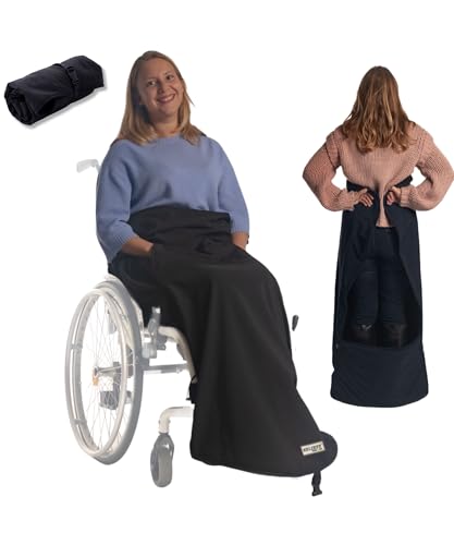 BELIEFF Rollstuhl Fleecedecke für Outdoor - Größe 140x90x35 cm schützt vor Regen, Kälte und Wind, Taschen für die Hände 100% Polyester und komplett mit Fleece Gefüttert (mit vollem Fußschutz) von BELIEFF