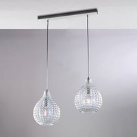 Belight - Diamante Pendelleuchte Weiß/Chrom, 2x G9, Glasdiffusoren mit Kristalleffekt, L57x21 cm – BL300-BIN2-TR Belight - Diamante Pendelleuchte Weiß/Chrom, 2x G9, Glasdiffusoren mit Kristalleffekt, L57x21 cm – BL300-BIN2-TR von BELIGHT