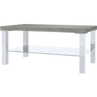 BELINI Couchtisch Wohnzimmertisch Kaffeetisch Sofatisch mit Ablagefach für Wohnzimmer Büro 90 x 45 cm (Weiß/Glamourholz) von BELINI