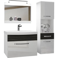Badezimmer Badmöbel Set Vollausstattung mit Waschbecken Unterschrank Waschtisch Spiegel Lampe Möbel Weiß Ebenholz Glänzend Matt - Belini Badezimmer Badmöbel Set Vollausstattung mit Waschbecken Unterschrank Waschtisch Spiegel Lampe Möbel Weiß Ebenholz Glänzend Matt - Belini von BELINI