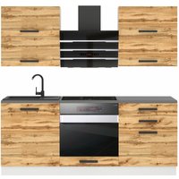 Belini - Küchenzeile Küchenblock Emily - Küchenmöbel 180 cm Einbauküche Vollausstattung ohne Elektrogeräten mit Hängeschränke und Unterschränke, mit von BELINI
