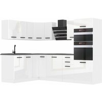 Küchenzeile Küchenblock Küche L-Form Melanie Küchenmöbel mit Griffe, Einbauküche ohne Elektrogeräten mit Hängeschränke und Unterschränke, ohne von BELINI