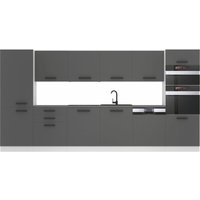 Küchenzeile Küchenblock Naomi - Küchenmöbel 360 cm Einbauküche Vollausstattung ohne Elektrogeräten mit Hängeschränke und Unterschränke, mit von BELINI