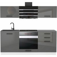 Küchenzeile Küchenblock Sophia - Küchenmöbel 180 cm Einbauküche ohne Elektrogeräten mit Hängeschränke und Unterschränke, mit Arbeitsplatten, Silber Küchenzeile Küchenblock Sophia - Küchenmöbel 180 cm Einbauküche ohne Elektrogeräten mit Hängeschränke und Unterschränke, mit Arbeitsplatten, Silber von BELINI