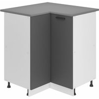 Belini Unterschrank Küche, Küchenunterschrank 90 cm Breite. SNP Küchenunterschrank mit Arbeitsplatte. Eckschrank Küche mit 1 Tür, Silber matt von BELINI