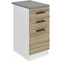 Unterschrank Küche Küchenunterschrank 40 cm Breite Küchenschränke mit Arbeitsplatte Küchenschrank mit Schubladen Sonoma-Eiche - Belini von BELINI
