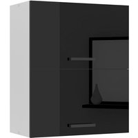 Hängeschrank Küche, Küchenschränke SGP2. Breite 60 cm. Oberschrank mit 2 Türen, Küchenhängeschränke, Wandschrank Hängend, Schwarz Hochglanz - Belini von BELINI