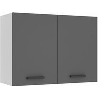 Hängeschrank Küche, Küchenschränke sg. Breite 80 cm. Oberschrank mit 2 Türen, Küchenhängeschränke, Wandschrank Hängend, Silber matt - Belini von BELINI