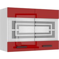 Hängeschrank Küche, Küchenschränke sgw. Breite 80 cm. Oberschrank mit 2 Türen, Küchenhängeschränke, Wandschrank Hängend, Rot Hochglanz - Belini von BELINI