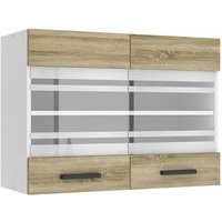 Hängeschrank Küche, Küchenschränke sgw. Breite 80 cm. Oberschrank mit 2 Türen, Küchenhängeschränke, Wandschrank Hängend, Sonoma-Eiche - Belini von BELINI