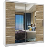 Schiebeschrank Belini 200 cm Mit Schubladen mit Spiegel eiche wotan eiche sonoma Hersteller Schiebeschrank Belini 200 cm Mit Schubladen mit Spiegel eiche wotan eiche sonoma Hersteller von BELINI