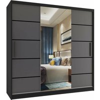 Schiebeschrank Belini 200 cm Mit Schubladen mit Spiegel grau anthrazit graphit Hersteller Schiebeschrank Belini 200 cm Mit Schubladen mit Spiegel grau anthrazit graphit Hersteller von BELINI