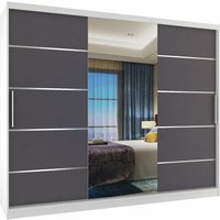 Schiebeschrank Belini 232 cm Mit Schubladen mit Spiegel grau anthrazit graphit Hersteller Schiebeschrank Belini 232 cm Mit Schubladen mit Spiegel grau anthrazit graphit Hersteller von BELINI