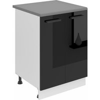Unterschrank Küche, Küchenunterschrank 60 cm Breite. SD2 Küchenunterschrank mit Arbeitsplatte. Küchenschrank mit 2 Türen, Schwarz Hochglanz - Belini Unterschrank Küche, Küchenunterschrank 60 cm Breite. SD2 Küchenunterschrank mit Arbeitsplatte. Küchenschrank mit 2 Türen, Schwarz Hochglanz - Belini von BELINI