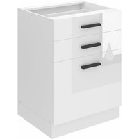 Unterschrank Küche, Küchenunterschrank 60 cm Breite. sdsz Küchenunterschrank ohne Arbeitsplatte. Küchenschrank mit Schubladen, Weiß Hochglanz - Belini von BELINI