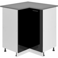 Belini - Unterschrank Küche, Küchenunterschrank 90 cm Breite. snp Küchenunterschrank mit Arbeitsplatte. Eckschrank Küche mit 1 Tür, Schwarz Hochglanz von BELINI