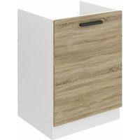 Unterschrank Küche, Spülenunterschrank 60 cm Breite. sdz Küchenunterschrank ohne Arbeitsplatte. Spülenschrank mit 1 Tür, Sonoma-Eiche - Belini von BELINI