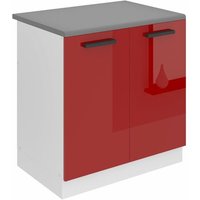 Unterschrank Küche, Spülenunterschrank 80 cm Breite. sdz Küchenunterschrank mit Arbeitsplatte. Spülenschrank mit 2 Türen, Rot Hochglanz - Belini Unterschrank Küche, Spülenunterschrank 80 cm Breite. sdz Küchenunterschrank mit Arbeitsplatte. Spülenschrank mit 2 Türen, Rot Hochglanz - Belini von BELINI