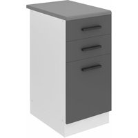 Unterschrank Küche Küchenunterschrank 40 cm Breite Küchenschränke mit Arbeitsplatte Küchenschrank mit Schubladen Silber matt - Belini Unterschrank Küche Küchenunterschrank 40 cm Breite Küchenschränke mit Arbeitsplatte Küchenschrank mit Schubladen Silber matt - Belini von BELINI