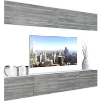 Wohnwand Vollausstattung Wohnzimmer-Set Moderne Schrankwand mit LED-Beleuchtung Anbauwand TV-Schrank Glamour Holz - Belini Wohnwand Vollausstattung Wohnzimmer-Set Moderne Schrankwand mit LED-Beleuchtung Anbauwand TV-Schrank Glamour Holz - Belini von BELINI