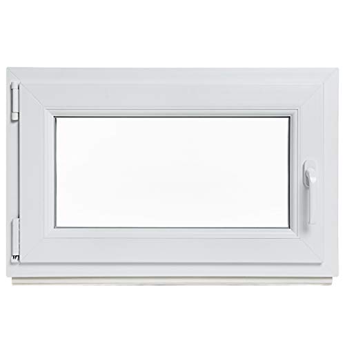 Kellerfenster - Kunststoff - Fenster - innen weiß/außen weiß - BxH: 100 x 50 cm - 1000 x 500 mm - DIN Links - 3 fach Verglasung - 60 mm Profil von BELKO