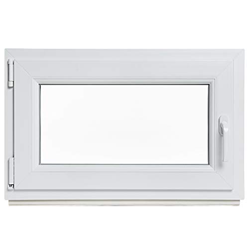 Kellerfenster - Kunststoff - Fenster - innen weiß/außen weiß - BxH: 100 x 50 cm - 1000 x 500 mm - DIN Rechts - 3 fach Verglasung - 60 mm Profil von BELKO