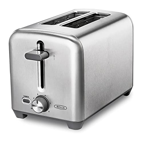BELLA 2 Slice Toaster, Quick & Even Results Every Time, Wide Slots Fit Any Size Bread Like Bagels or Texas Toast, Drop-Down Crumb Tray for Easy Clean Up, Stainless Steel von BELLA