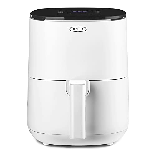 BELLA 3 L Touchscreen-Luftfritteuse, ölfreies Frittieren, Spülmaschinenfeste Antihaft-Pfanne und Frittiergestell für Einfache Reinigung, matte weiß von Bella