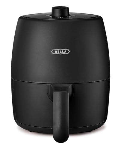 BELLA 2 L Manual Air Fryer Oven and 5-in-1 Multicooker with Removable Nonstick and Dishwasher Safe Crisping Tray and Basket, 1200 Watt Heating System, Matte Black von BELLA