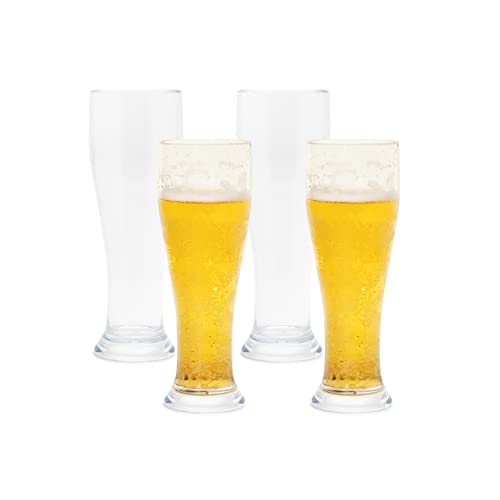 BELLAFORTE Biergläser aus bruchsicherem Kunststoff, 4 Stück, 473 ml – Atlas Cove Biergläser – BPA-frei – transparent von BELLAFORTE