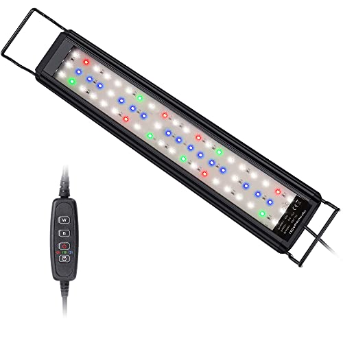 BELLALICHT Aquarium LED Beleuchtung, Vollspektrum Aufsatzleuchte Aquarium Lampe mit Timer, 10 Helligkeitsstufen Dimmbar, einstellbare Zeitschaltung 6/10/12 STD., SPL-30 von BELLALICHT