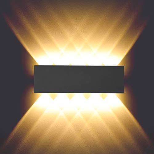 BELLALICHT 10W LED Wandleuchte Innen - Aluminium Up Down Spotlicht Wandlichter Wandlampe, IP54 Wasserdicht für Wohnzimmer Schlafzimmer Flur Treppe Warmweiß von BELLALICHT