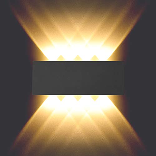 BELLALICHT 8W LED Wandleuchte Innen - Aluminium Up Down Spotlicht Wandlichter Wandlampe, IP54 Wasserdicht für Wohnzimmer Schlafzimmer Flur Treppe Warmweiß von BELLALICHT